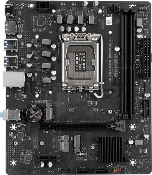 Материнская плата MaxSun MS-Challenger B760M-H, LGA1700, Intel B760, 2xDDR4, 2xSATA, 2xM.2 PCIe 4.0, 1xPCIe 4.0 x16, 1xPCIe 3.0 x1, 1xHDMI, 1xDisplayPort, 1x 1Gb LAN, 4xUSB 3.2 Gen1, 2xUSB 2.0, 3x3.5 мм, 5.1, microATX