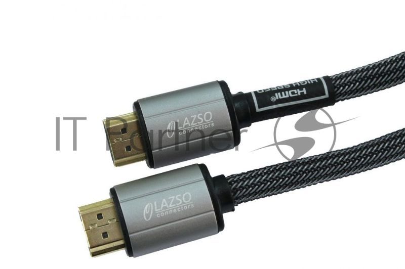 Кабель видео LAZSO WH-111-B HDMI (m)/HDMI (m) 3м. позолоченные контакты черный
