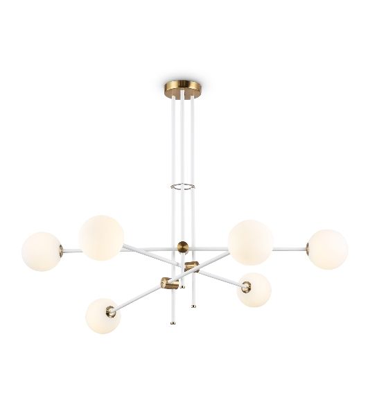 Светитльник Ambrella Light TR2521/6 WH/BS белый/латунь G9/6 max 10W D970*750