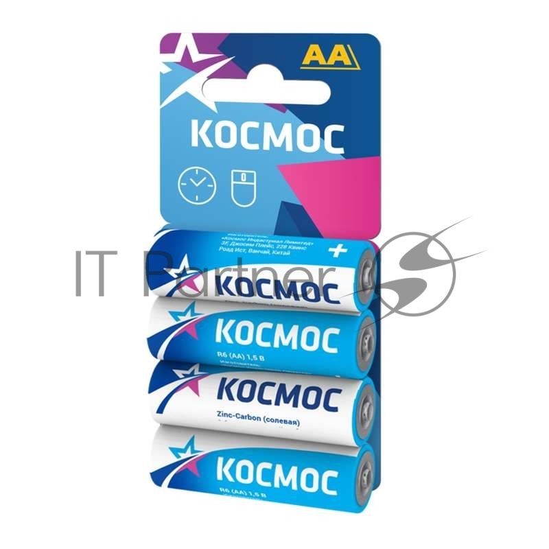 Элемент питания солевой R6 4хBL (блист.4шт) Космос KOCR64BL
