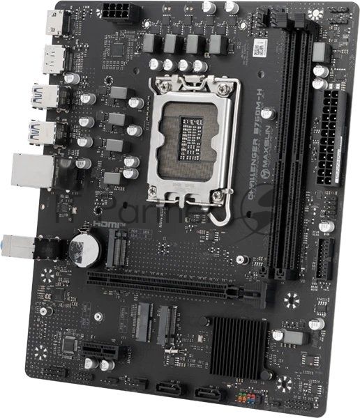 Материнская плата MaxSun MS-Challenger B760M-H, LGA1700, Intel B760, 2xDDR4, 2xSATA, 2xM.2 PCIe 4.0, 1xPCIe 4.0 x16, 1xPCIe 3.0 x1, 1xHDMI, 1xDisplayPort, 1x 1Gb LAN, 4xUSB 3.2 Gen1, 2xUSB 2.0, 3x3.5 мм, 5.1, microATX