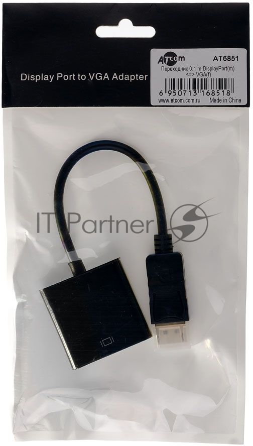 Переходник Atcom DisplayPort - VGA (AT6851) 0.1 м