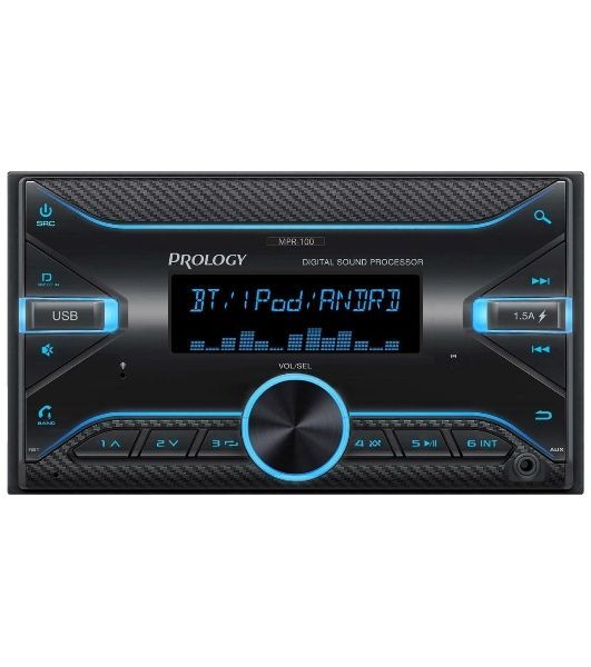 Автомагнитола Prology MPR-100, 2 DIN, Bluetooth, USB Type-A, AUX, пульт ДУ