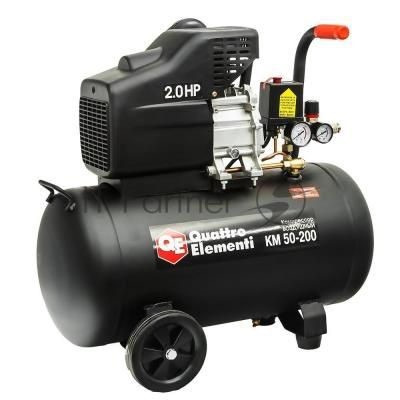 Компрессор QUATTRO ELEMENTI 248-474 KM 50-200  поршневой масляный 200л/мин 50л 2л.с 8 бар 29кг