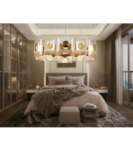 Светильник Ambrella light LH31021 BS/TI латунь/янтарь 56W 3000K D570*150