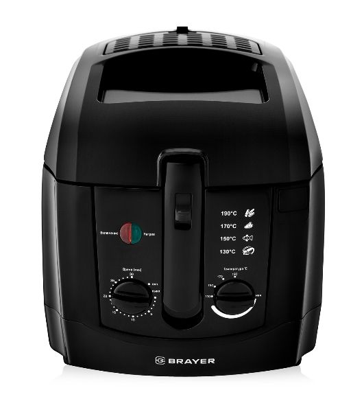 Фритюрница BRAYER 2830BR-BK чёрный, 1800 Вт, 3 л, 0.6 кг, съёмная чаша, таймер