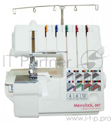 Оверлок Merrylock 007 (5-ти-ниточный), 20 швейных операций, 2-,3-,4-,5-ти ниточная строчка