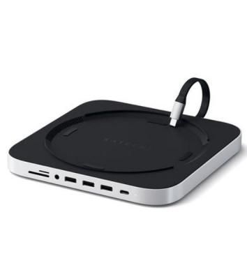 USB док станция с подставкой Satechi Mac Mini Stand & Hub для Mac Mini. Порты: 1x USB-C, 3 x USB, 3,5мм AUX, SD, microSD