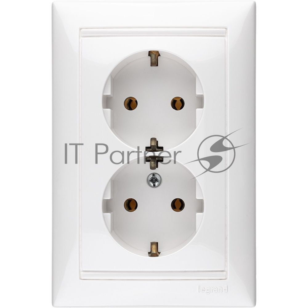 Электроустановочные изделия Legrand Legrand 774400 Розетка двойная (моноблок) Valena с заземлением (белый)
