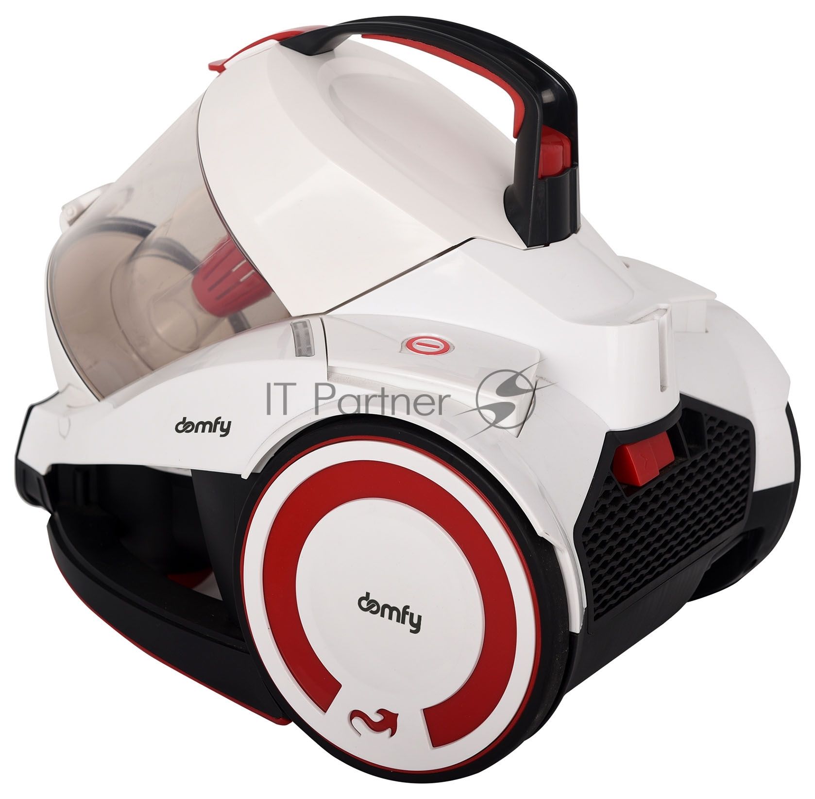 Пылесос Domfy DSC-VC505 белый/красный, 350/2000 Вт, уборка сухая, пылесборник контейнер 2.5 л