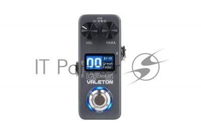 Компактный процессор эффектов Valeton GP-5 100+ эффектов, до 9 эффектов одновременно, поддержка IR импульсов гитарных кабинетов, возможность подключения к приложению на смартфоне, USB выход для подключения к ПК, поддержка Bluetooth для подключения внеш