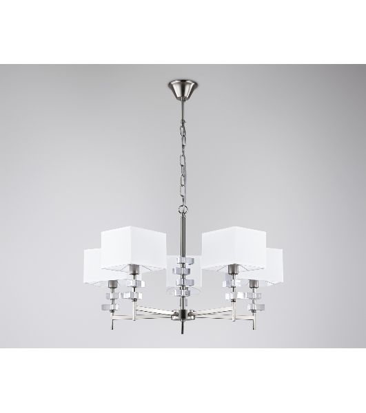 Люстра Ambrella light LH71321/5 SN/WH никель/белый E14/5 max 40W D700*850