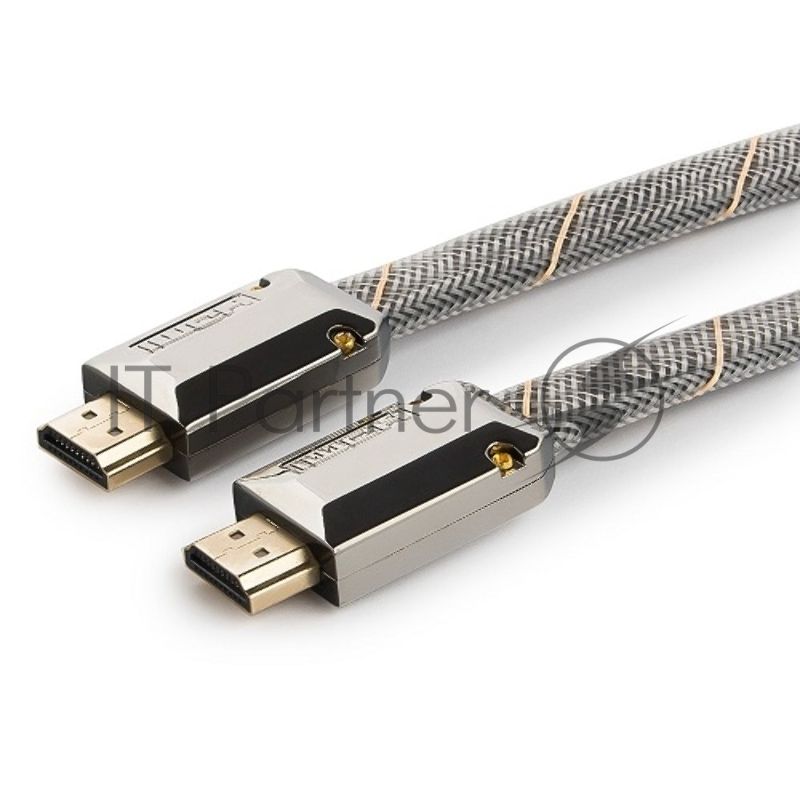 Кабель Cablexpert HDMI серия Platinum, 1,8 м, v2.0, M/M, плоский, позол.разъемы, металлический корпус, нейлоновая оплетка, блистер