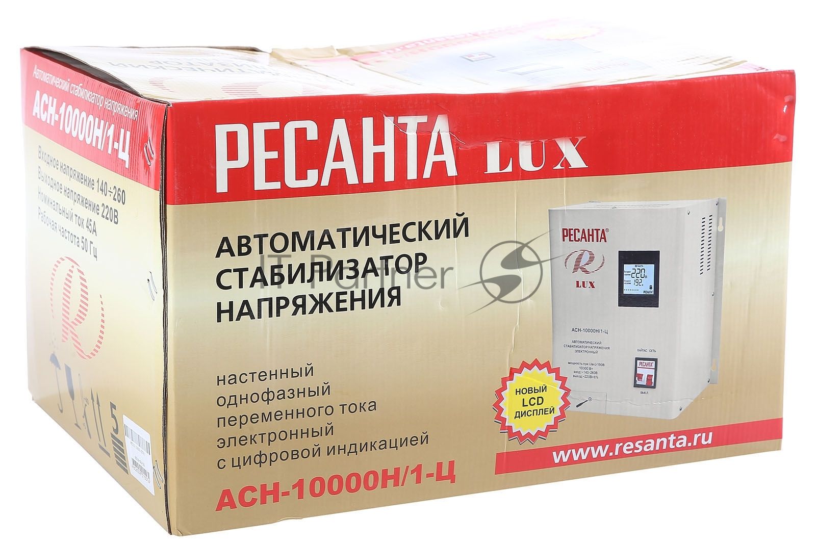 Стабилизатор напряжения Ресанта АСН-10000Н/1-Ц электронный однофазный серый