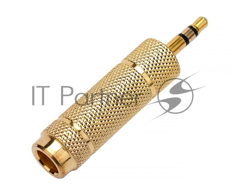Аудио переходник Cablexpert A-63M-35F, Jack6.3(M) на Jack3.5(F) стерео, золотой, пакет