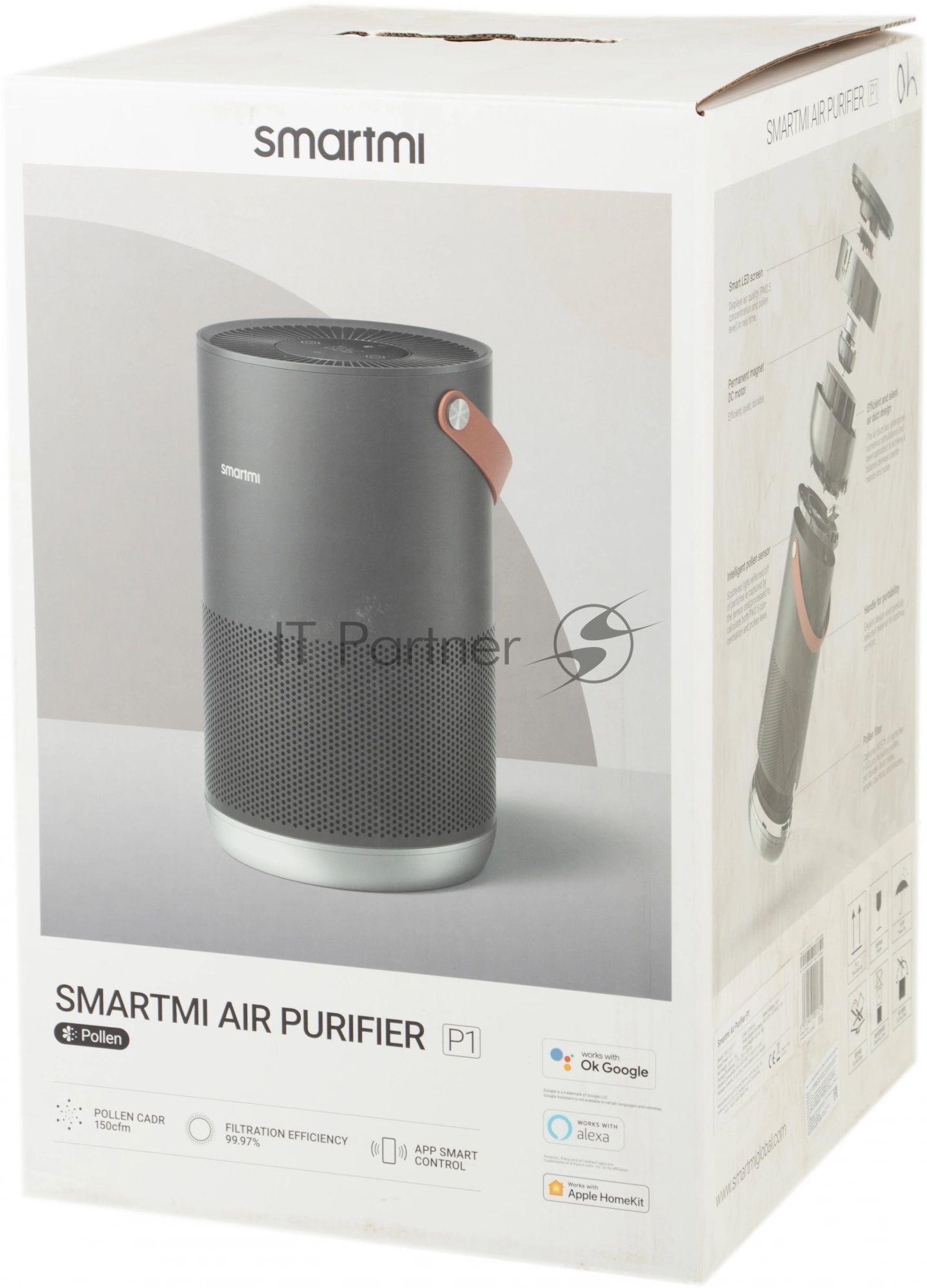 Очиститель воздуха Smartmi Air Purifier P1 ZMKQJHQP11 темно-серый, 30 м², HEPA-фильтр, угольный фильтр, управление со смартфона