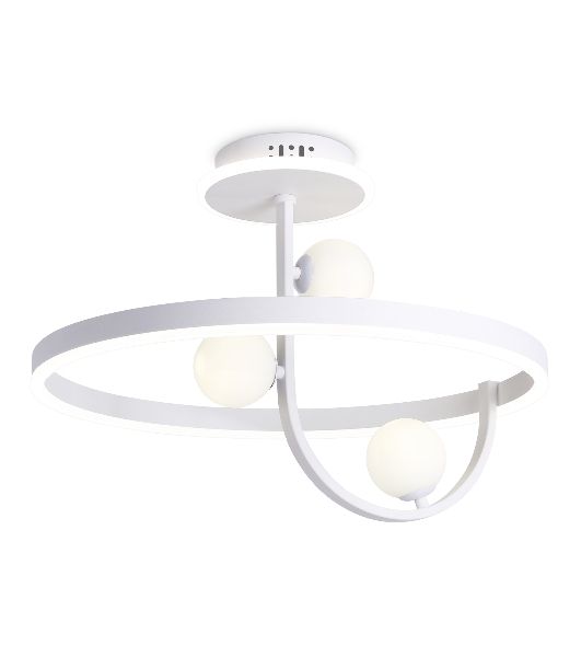 Потолочный светодиодный светильник Ambrella light FL66261/1+3 WH белый 56W 3000K-6400K+G9/3 D500*358 (ПДУ ИК)