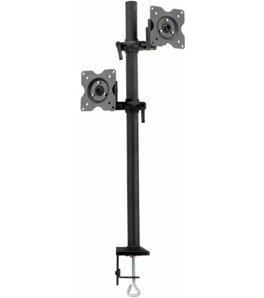 Настольное наклонно-поворотное крепление Kromax OFFICE-5, для 2-х LCD мониторов 13"-32", 5 ст. свободы, 3D вращение, VESA 75/100, max 2х6 кг GREY