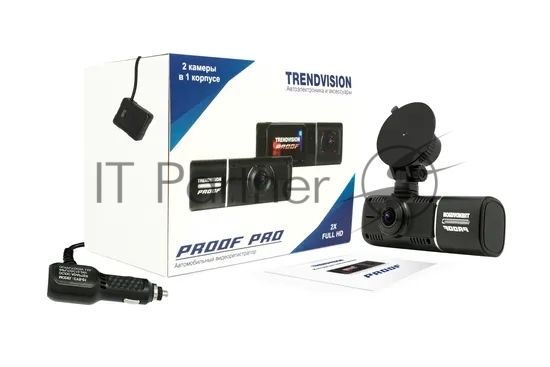 Видеорегистратор TrendVision Proof PRO, 1920x1080, 1.5", с камерой заднего вида, G-сенсор, датчик движения