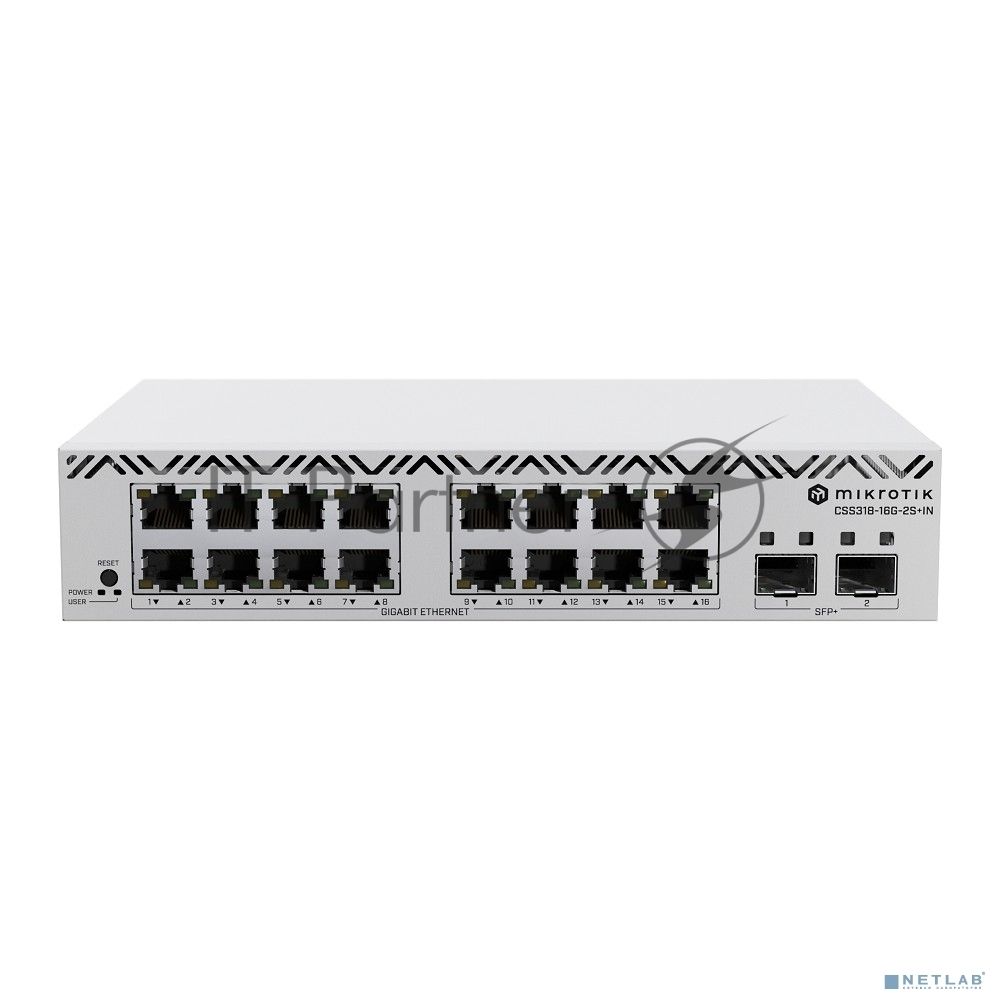 Коммутатор MikroTik CSS318-16G-2S+IN, 16×1 Гбит/с + 2×10 Гбит/с SFP+, управляемый