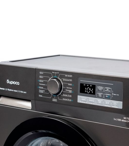 Стиральная машина Бирюса WM-ML712/10 DM черный, загрузка фронтальная 7 кг, 1200 об/мин, класс A+++