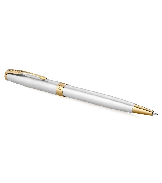 Ручка шариковая Parker Sonnet Core K527 (CW1931507) Stainless Steel GT, M, черные чернила, подарочная коробка