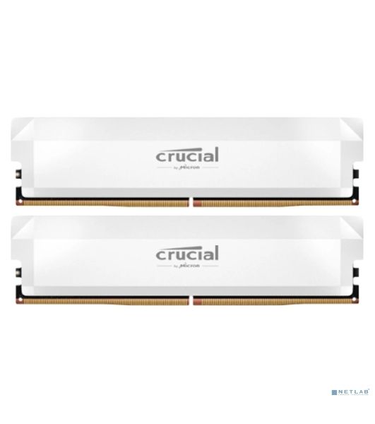 Оперативная память Crucial Pro Gaming by Micron, DDR5, 64GB (2x32GB), 6400 MHz, CL40, с радиатором, белый