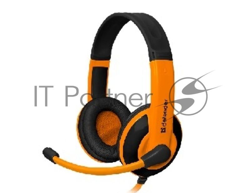 Наушники Defender Warhead G-120 черный/оранжевый кабель 2 м