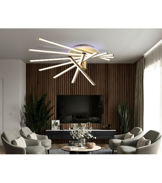 Потолочный светодиодный светильник Ambrella light FL6244 GD золото 125W 3000K-6400K+RGB 900*750*230 (ПДУ ИК)