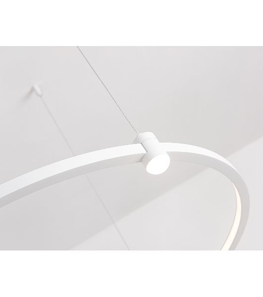 Подвесной светодиодный светильник Ambrella light FL5521/2+6 WH белый 45W 3000K/4200K/6400K D600/400*1300 (без ПДУ)