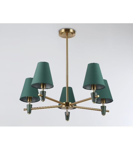 Люстра Ambrella light LH75051/5 BS/GN латунь/зеленый E14*5 max 40W D700*580