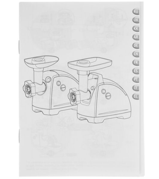 Мясорубка электрическая Moulinex ME682832 черный, 2000 Вт, 2.6 кг/мин, реверс, защита от перегрузки, насадки - 4