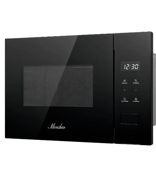 Встраиваемая микроволновая печь MONSHER MMH 1115 Noir, High-Tech, 15 л, мощность 600 Вт, 5 уровней мощности, размораживание, сенсорное управление, черный