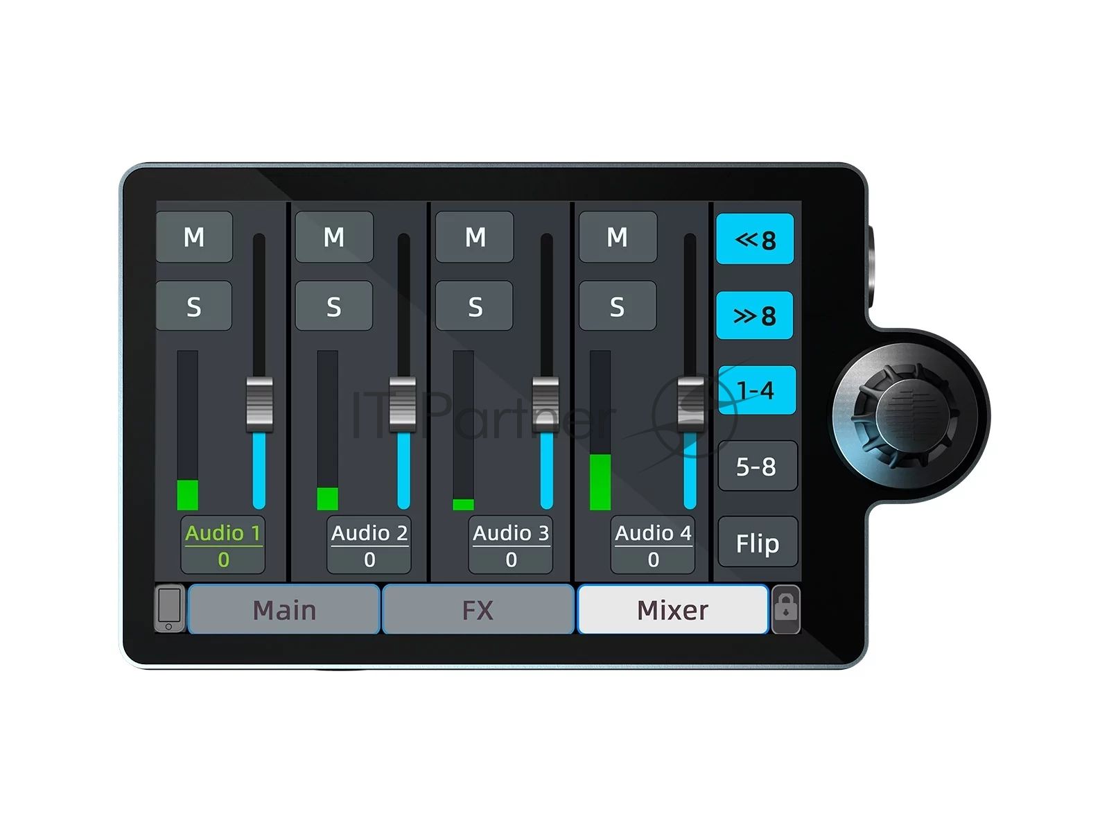 Аудиоинтерфейс USB 110305A3004 Icon AIO2 АЦП/ЦАП 24 бит/192 кГц, 3,9" сенсорный дисплей, цифровой энкодер, динамический диапазон 116 дБ, S/N 116 дБ, усиление на микрофонном входе 63 дБ