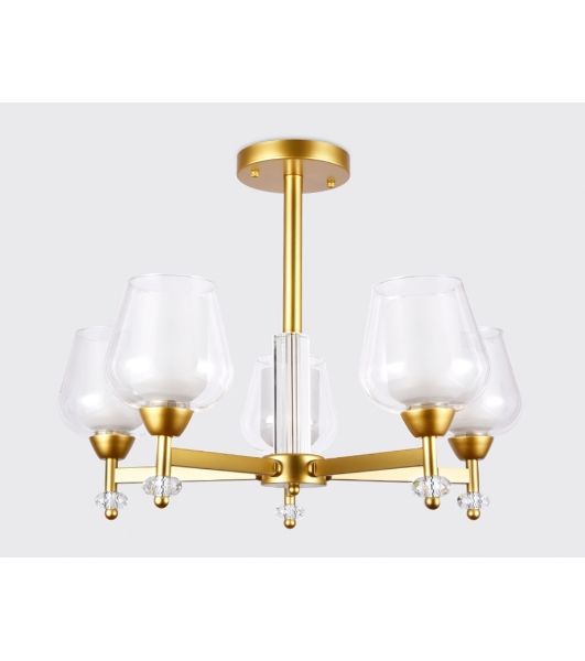 Светильник Ambrella light TR3154/5 GD/CL золото/прозрачный E27/5 max 40W D630*460