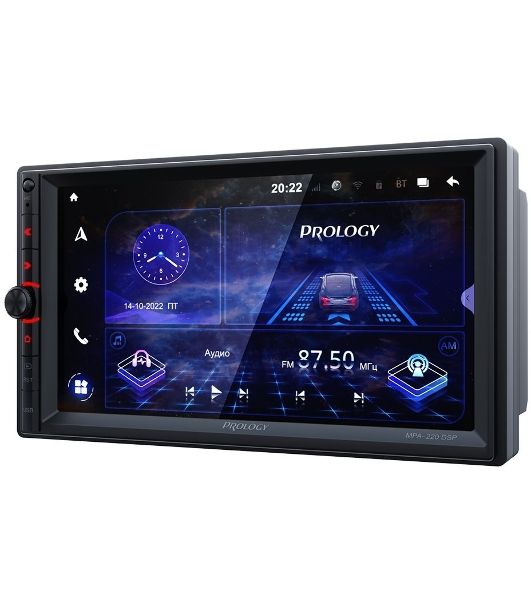 Автомагнитола Prology MPA-220 DSP, 2 DIN, 7", Android 10, Bluetooth, USB Type-A, AUX, GPS, 4G, пульт ДУ