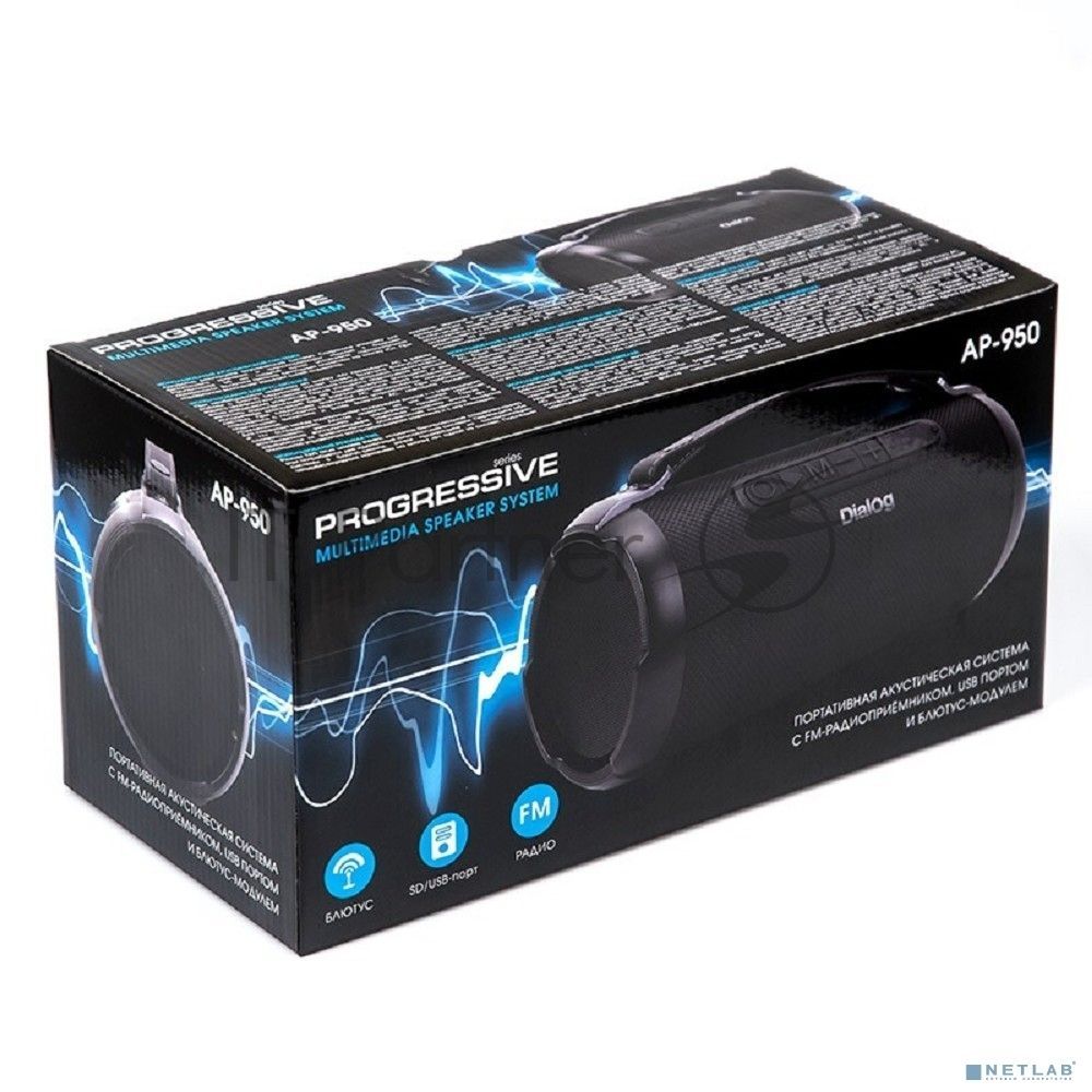 Акустическая колонка-труба Dialog Progressive AP-950 - , 1.0,12W RMS, Bluetooth, FM+USB reader