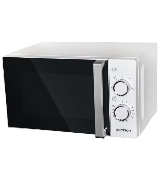 Микроволновая печь Oursson MM2009/WH белый/черный, 20 л, 700 Вт, переключатели - поворотный механизм