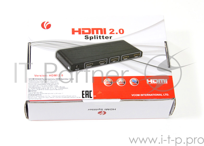 Разветвитель HDMI 1X4 DD424 VCOM