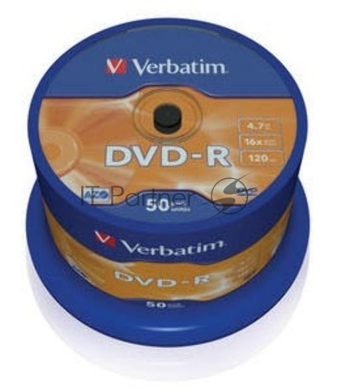 Диск DVD-R Verbatim 4.7Gb 16x Cake Box (50шт) (43548)