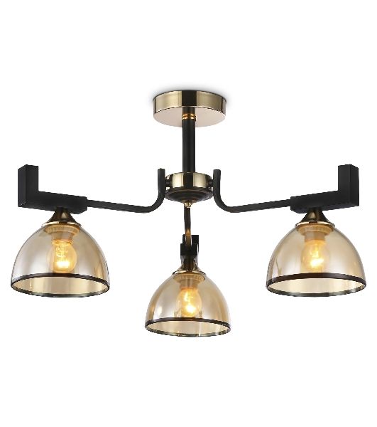 Светильник Ambrella light TR9098/3 BK/GD/TI черный/золото/янтарь E27*3 max 40W D600*316