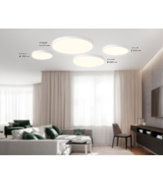 Потолочный светодиодный светильник Ambrella light FV5531 WH белый LED 60W 3000K D500*58 (Без ПДУ)