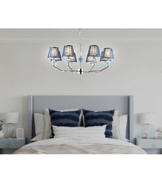 Люстра Ambrella light LH75063/8 CH/DB хром/темно синий E14/8 max 40W D870*810
