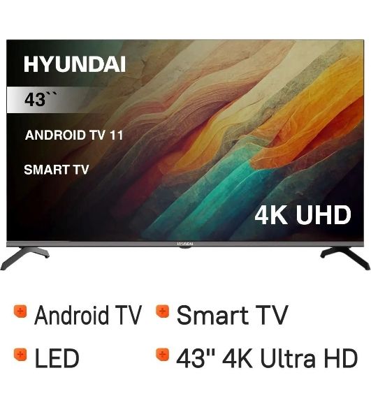 Телевизор Hyundai 43" H-LED43BU7006 черный LED UHD 60Hz Smart TV