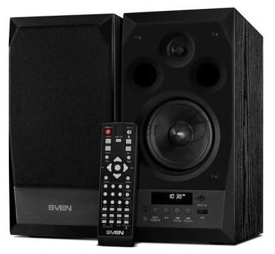 Акустическая система 2.0 SVEN MC-10, чёрный, мощность 2x25Вт (RMS), FM-тюнер, USB/microSD, дисплей, пульт ДУ, Bluetooth SVEN MC-10, чёрный, акустическая система 2.0, мощность 2x25Вт (RMS), FM-тюнер, USB/microSD, дисплей, пульт ДУ, Bluetooth