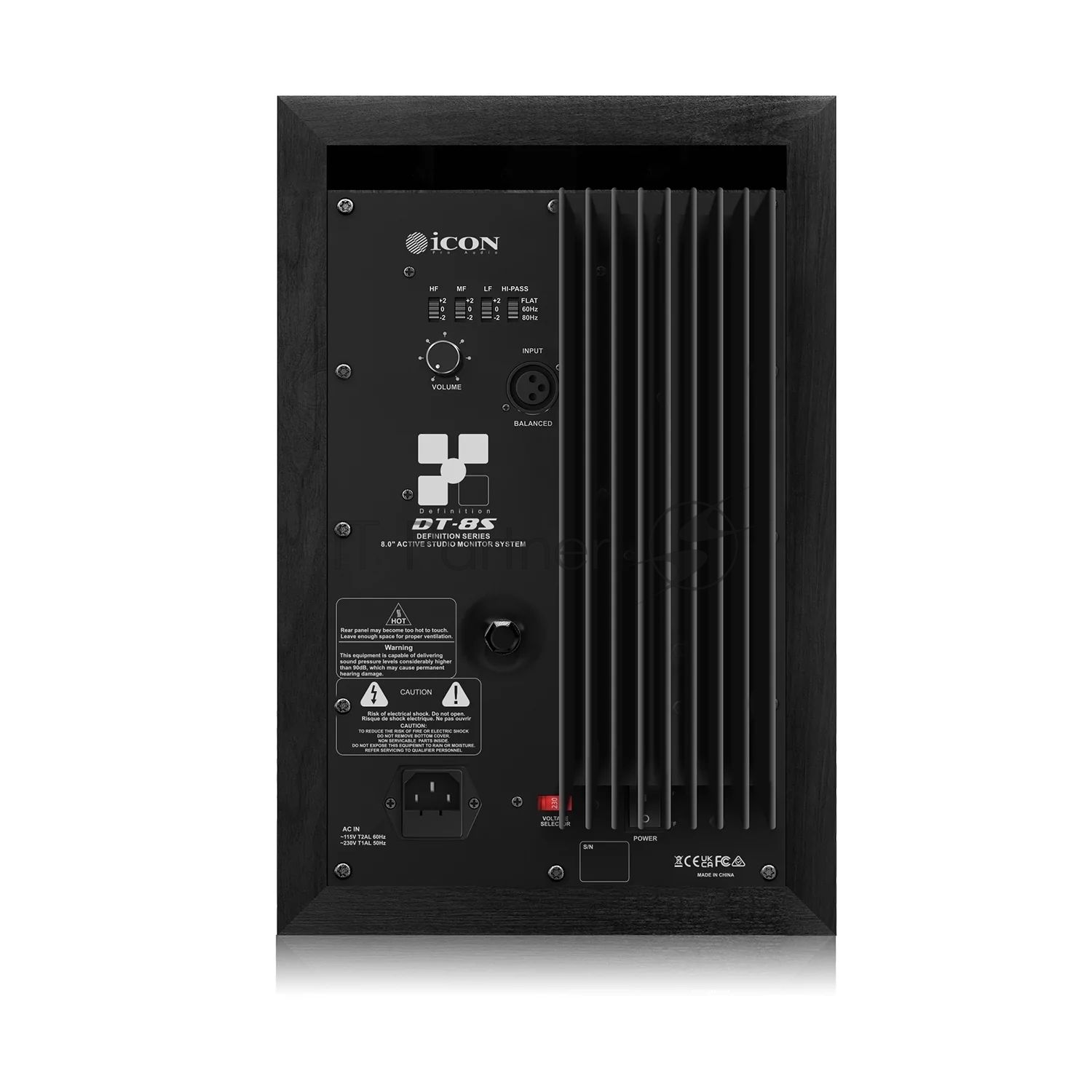 Акустическая система (студийный монитор) 110302A1002 Icon DT-8S активный, 2-х полосный, 1" ВЧ динамик, 8,5" НЧ динамик