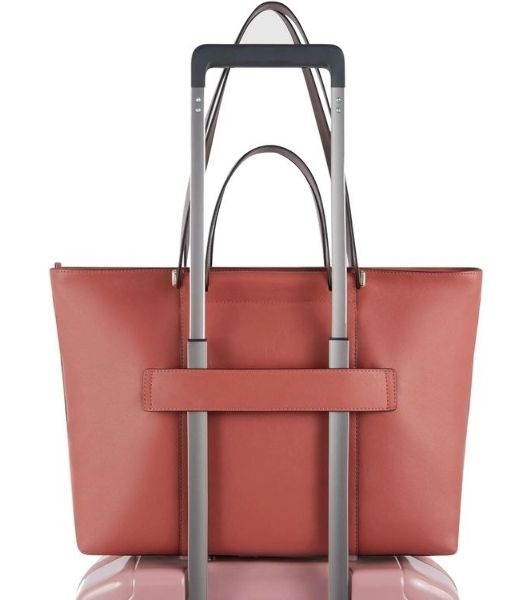 Деловая сумка женская Piquadro Circle BD3336W92/ARTM с отделением для ноутбука 14" коралловая/кофейная натур.кожа