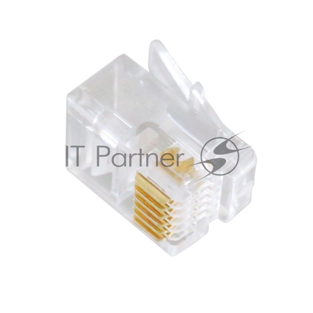 Вилка телефонная Cablexpert MP-6p6c, контакты 3m" (100 шт.) RJ-12