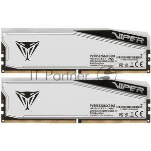 Оперативная память Patriot Viper Elite 5 Ultra RGB, DDR5, 32GB (2x16GB), 6000 MHz, CL28, с радиатором, RGB, чёрный