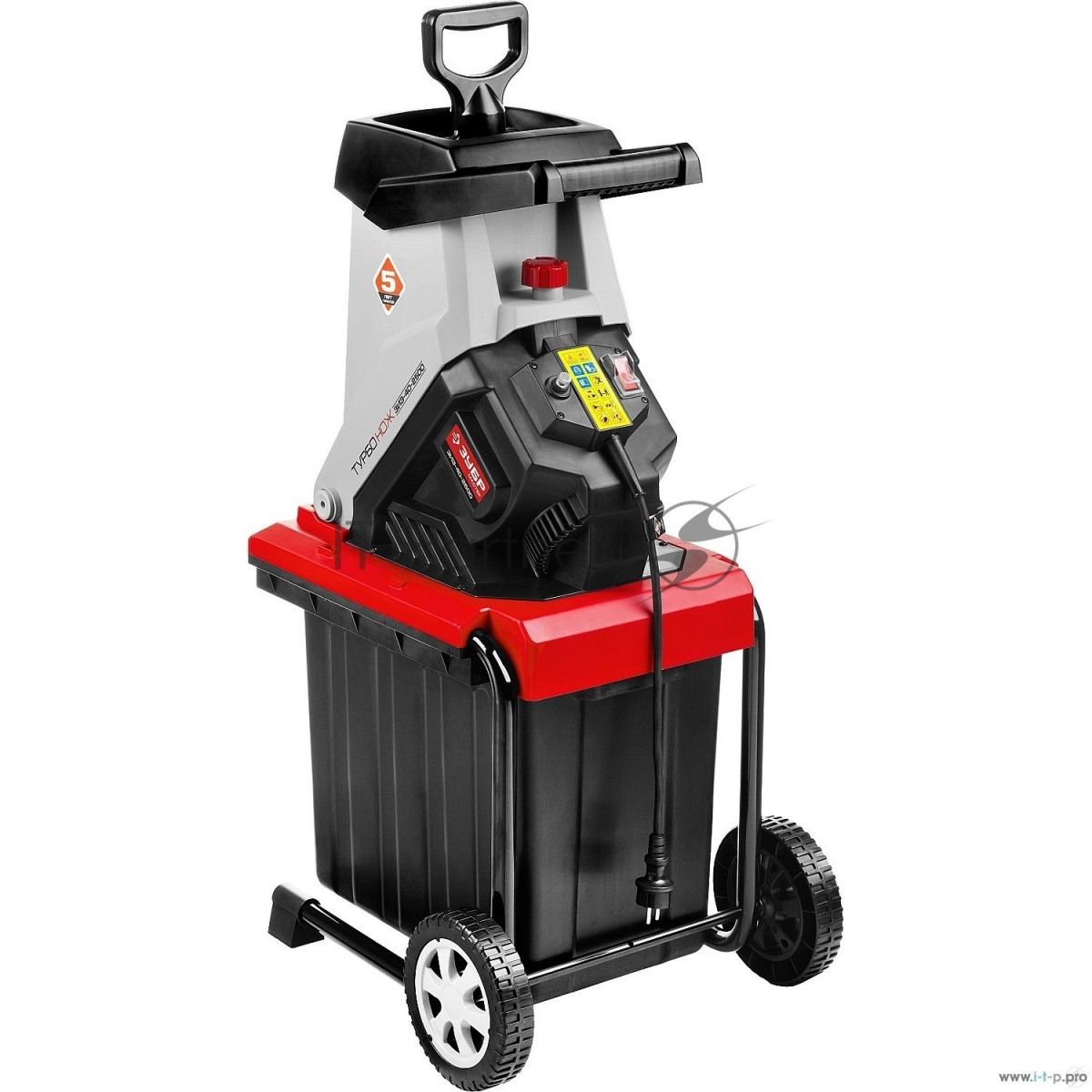 Измельчитель садовый электрический Зубр ЗИЭ-40-2500 р/с 40 мм, контейнер 50 л, 2500 Вт